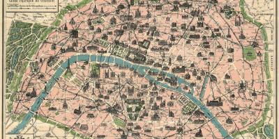 Mapa de París de antigüedades
