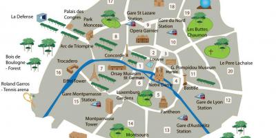 Mapa de museos y monumentos de París