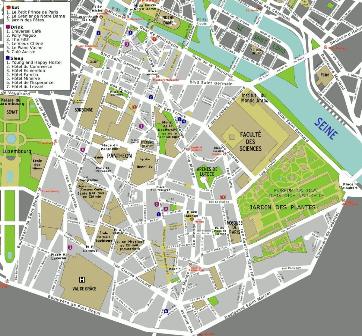mapa de 5º arrondissement de París