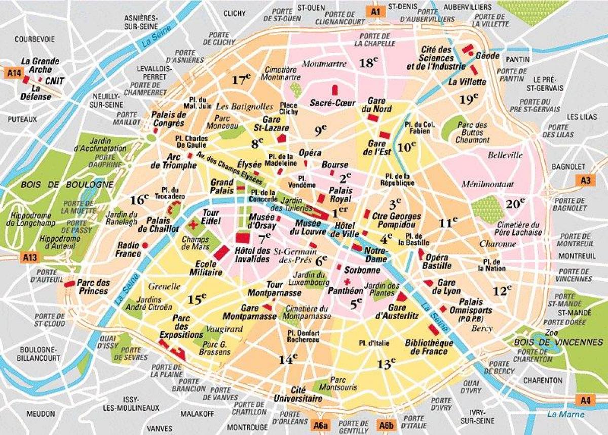 arrondissement de mapa de París, Francia