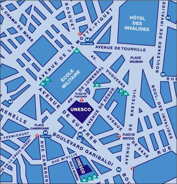 Mapa de la unesco en París