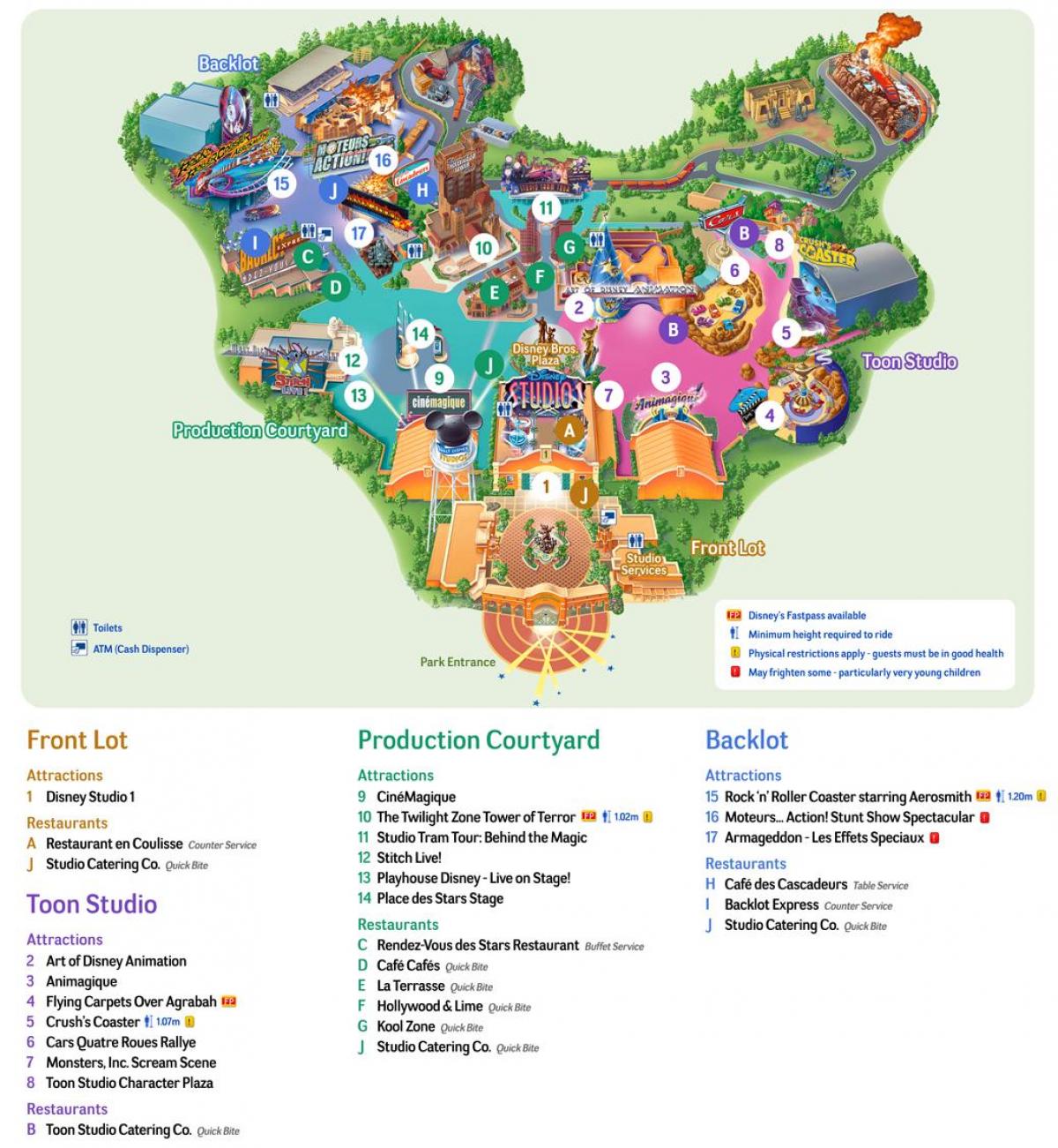 el parque temático disneyland mapa