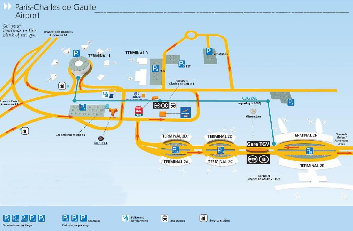 Paris cdg aeropuerto mapa