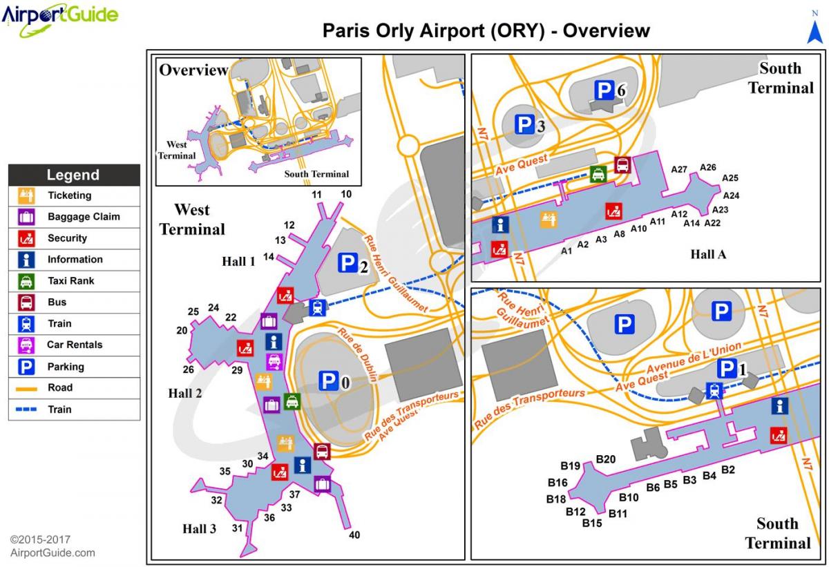 Mapa del aeropuerto de orly