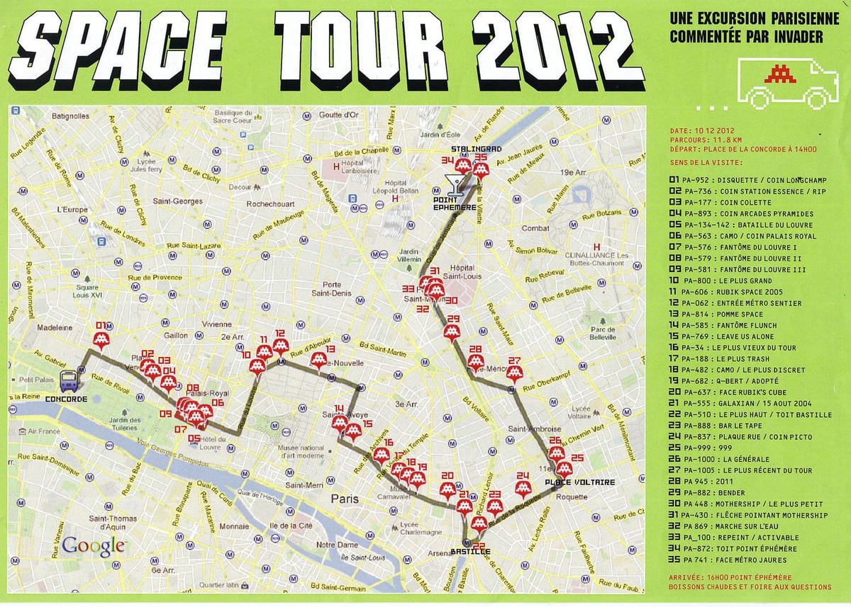 Mapa de arte de la calle de París 