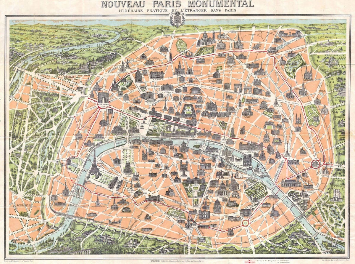 El mapa de parís 1800