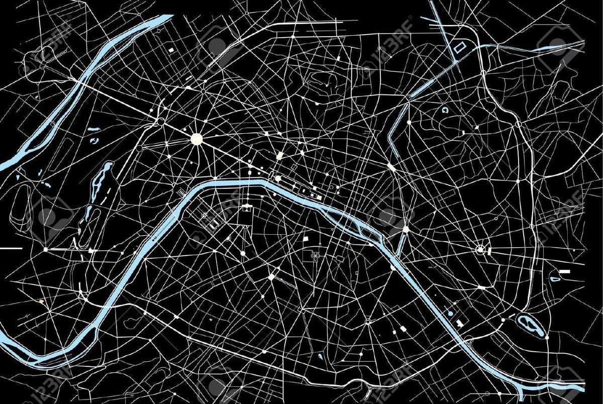 Mapa del vector de parís