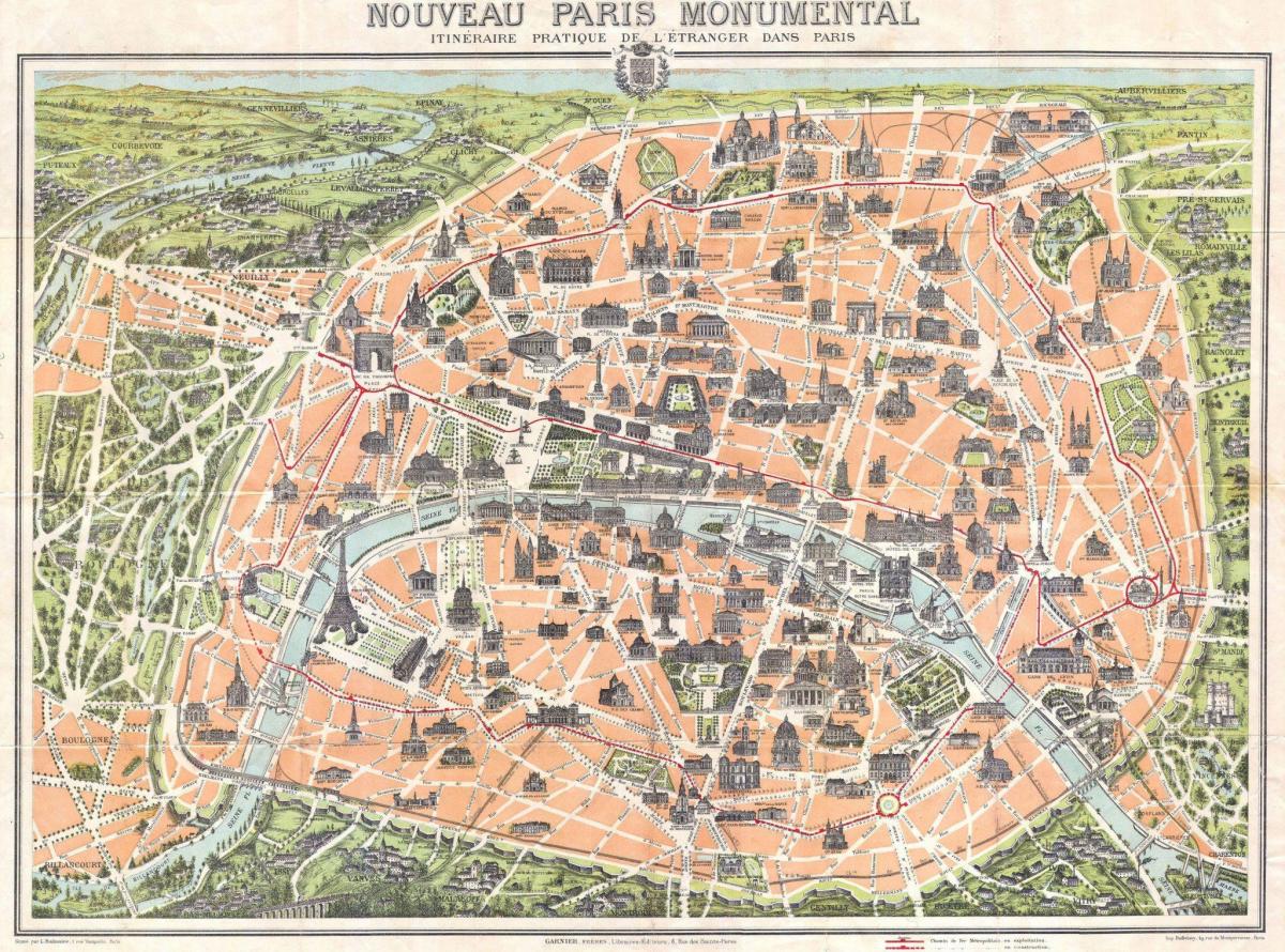 El mapa de parís 1800