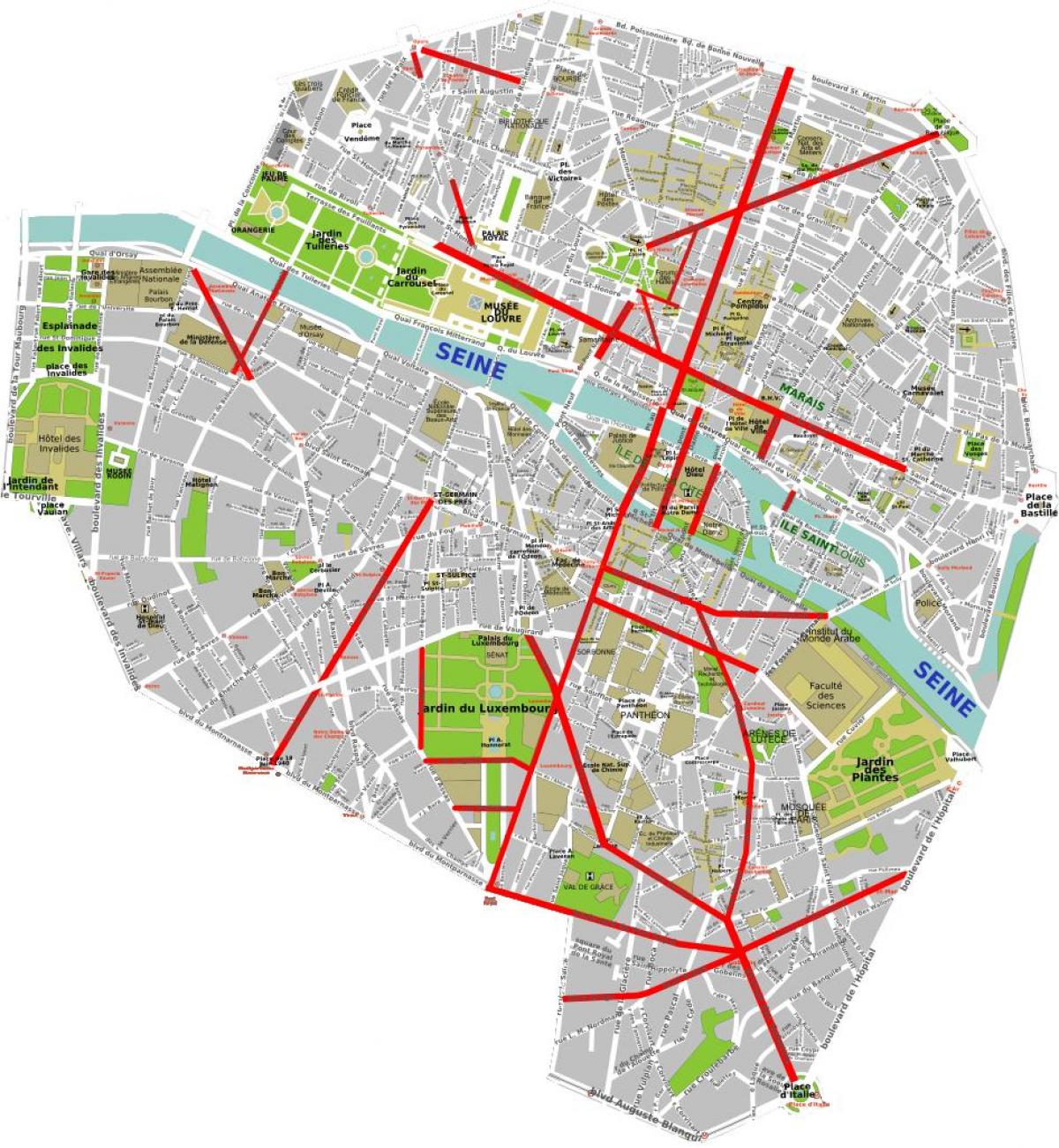 Mapa de haussmann de París