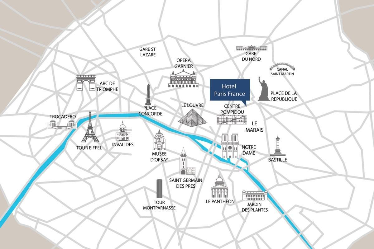 París, la catedral de notre dame mapa