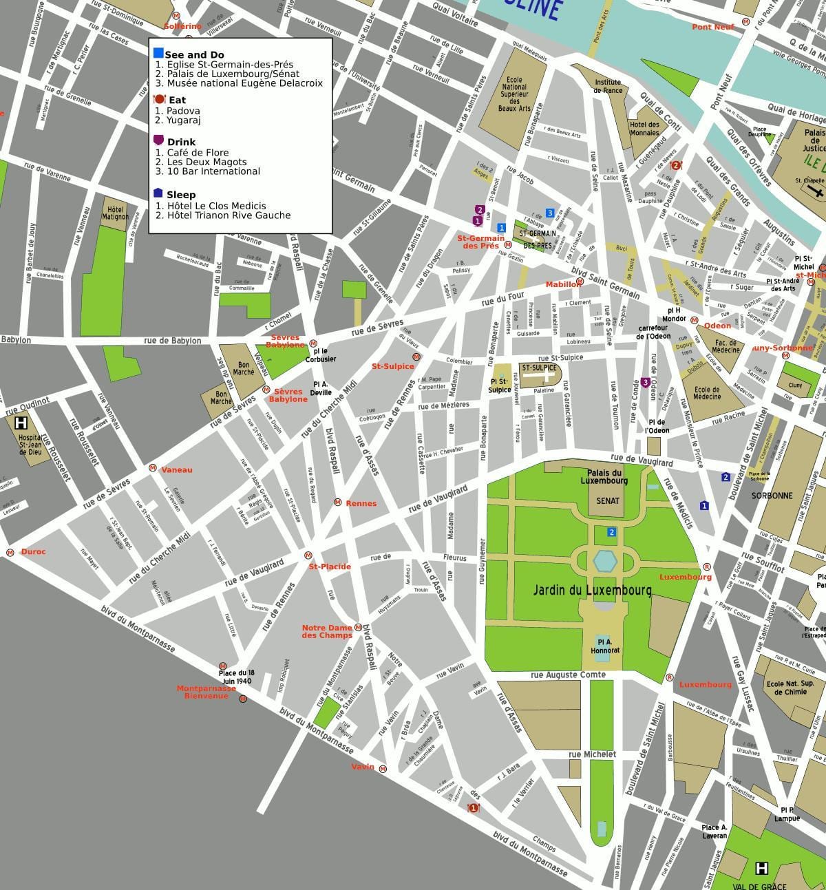 Mapa de distrito 6 de París