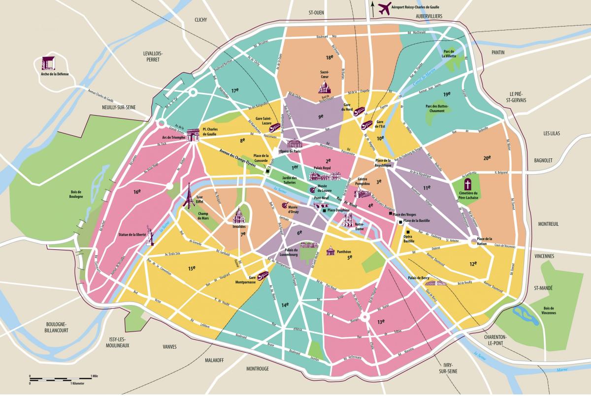 mapa de la ciudad de París