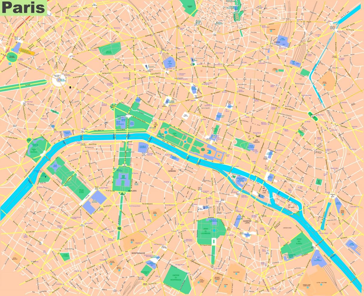 mapa de calle de París, Francia