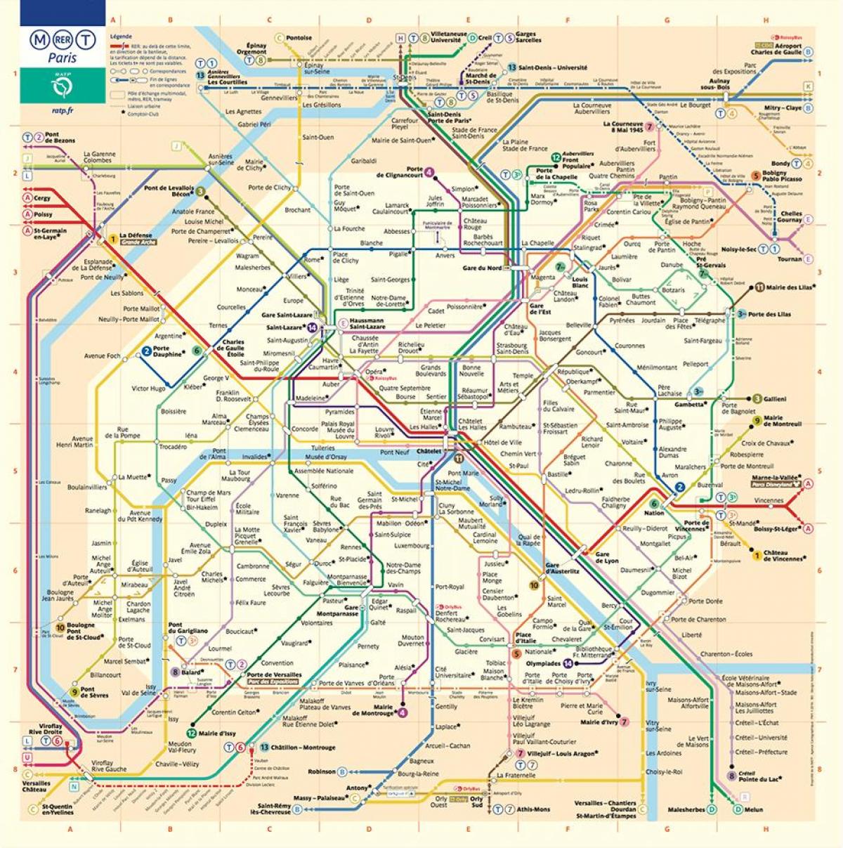 Mapa de la estación de metro de París