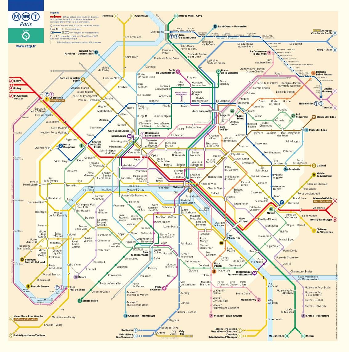 el metro de París mapa