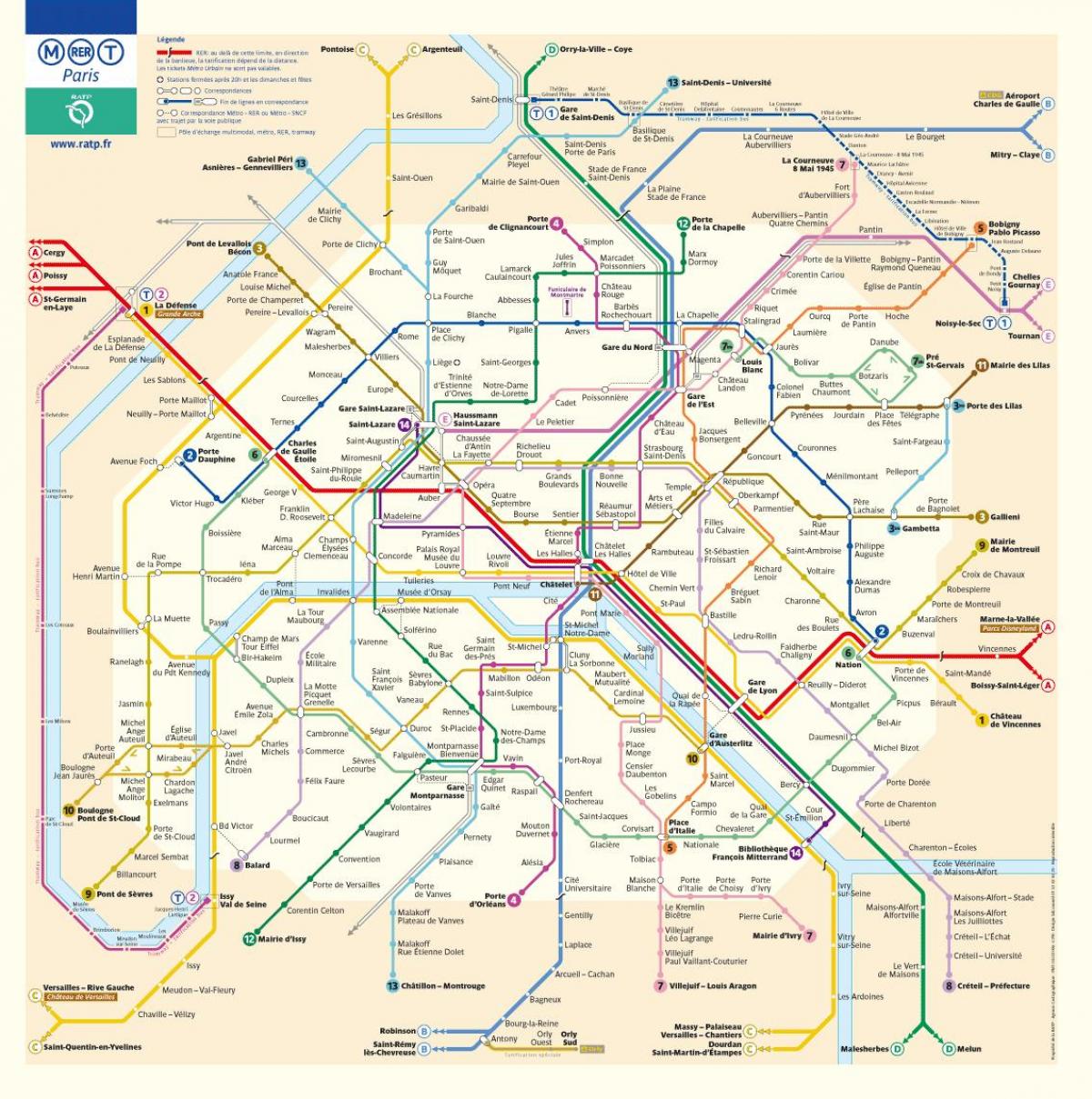 el metro de París mapa