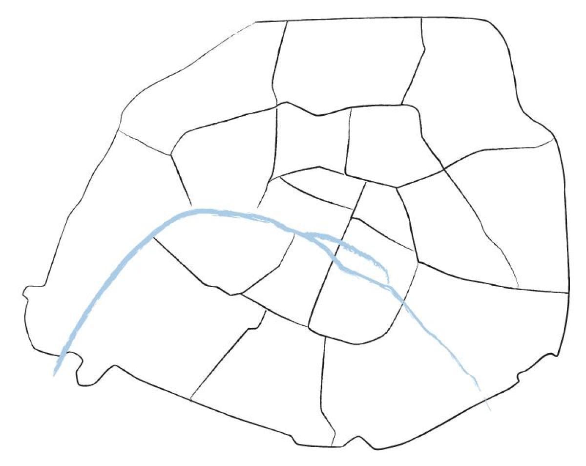 Mapa de París en blanco