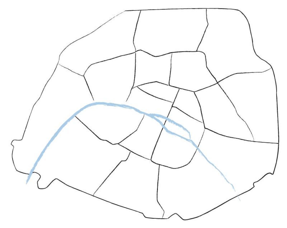 Mapa de París en blanco