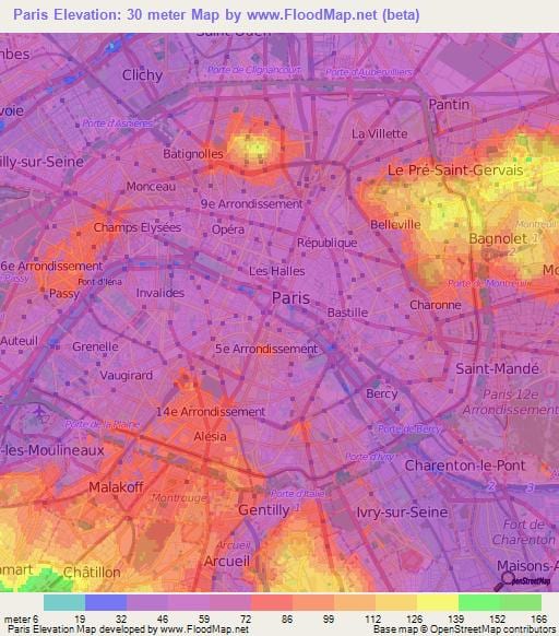 Mapa físico de París