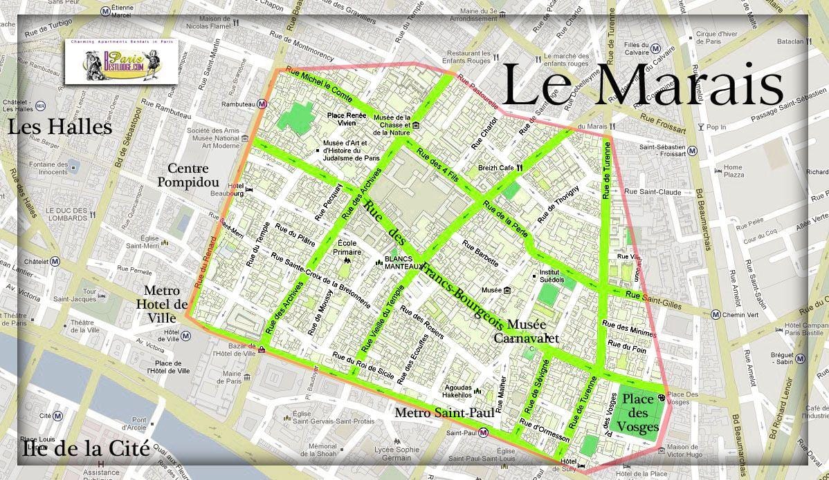 mapa de Paris marais