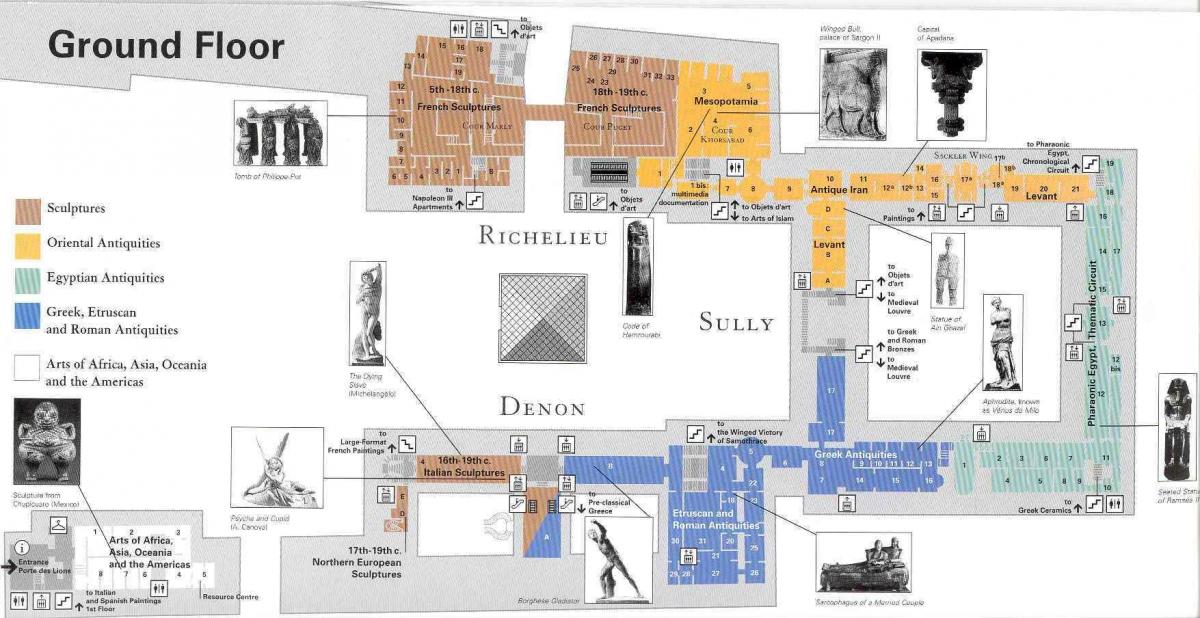 Mapa de museo del louvre