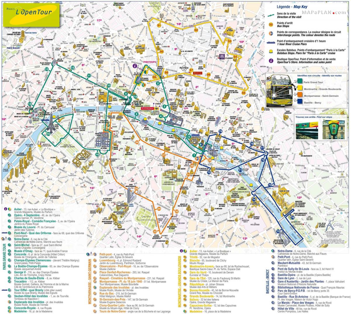 abrir el mapa de París en autobús