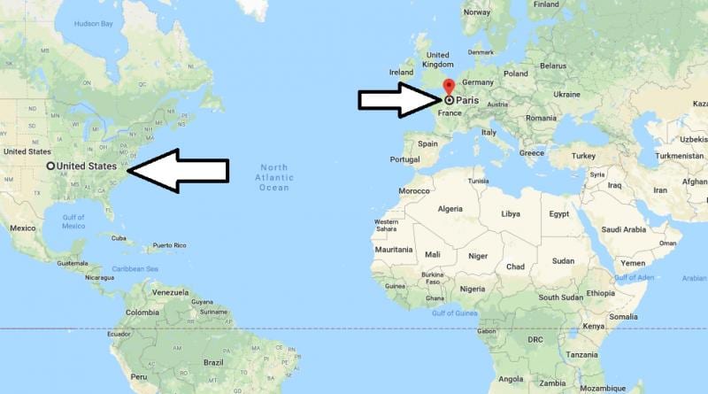 París, ubicación en el mapa del mundo