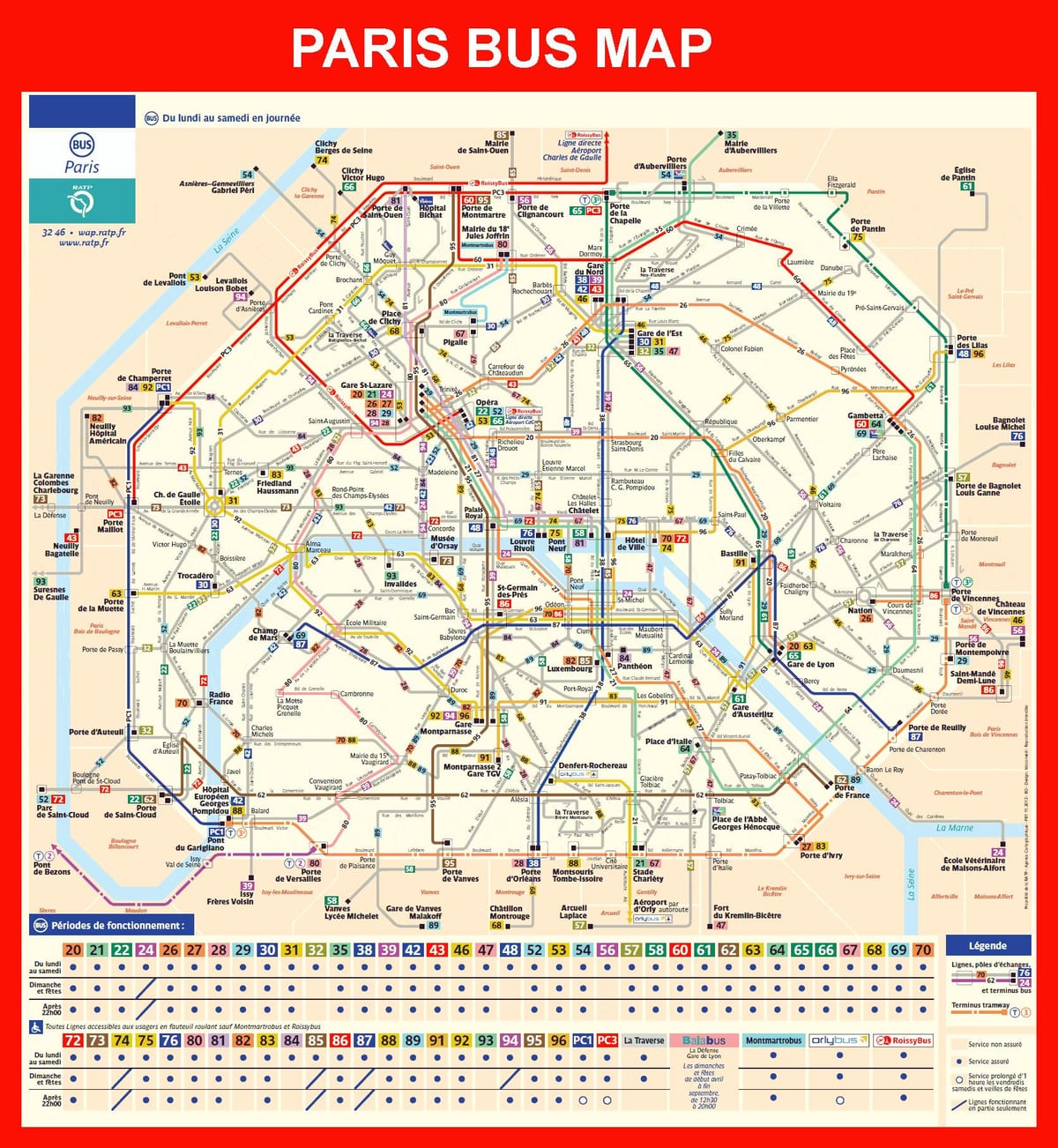 Mapa de París estación de autobuses
