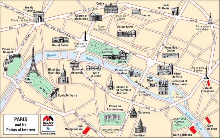 Mapa de París iglesias 