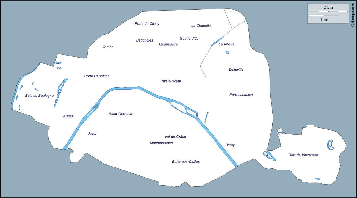 Mapa de París esquema