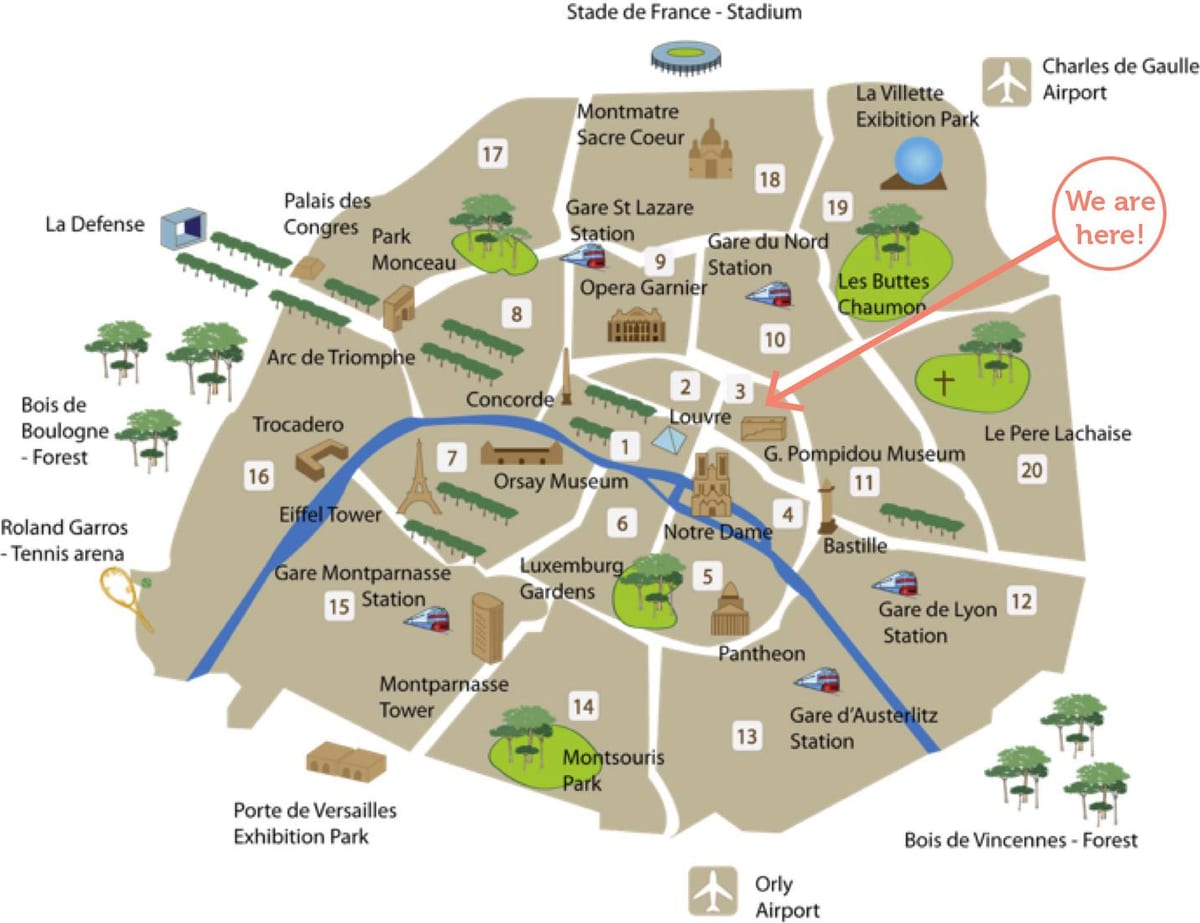 París lugares de interés mapa