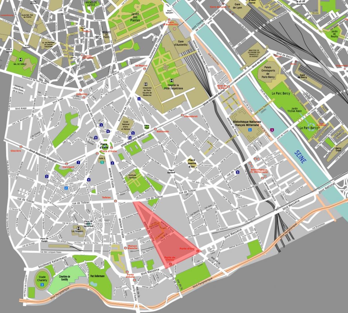 Mapa de París chinatown 
