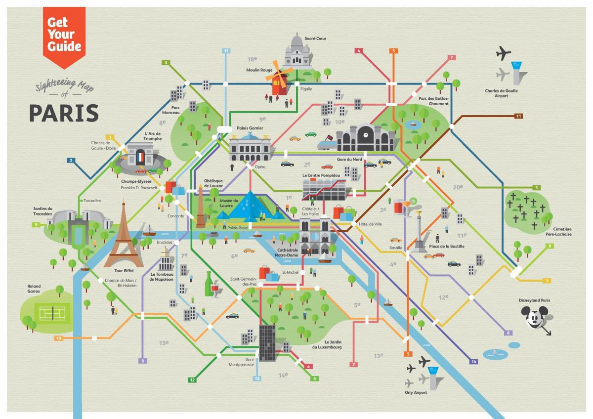 lugares para visitar el mapa de París