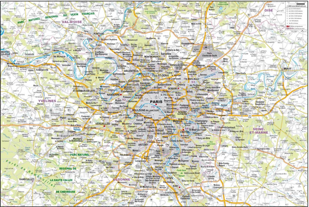 París mapa de carreteras