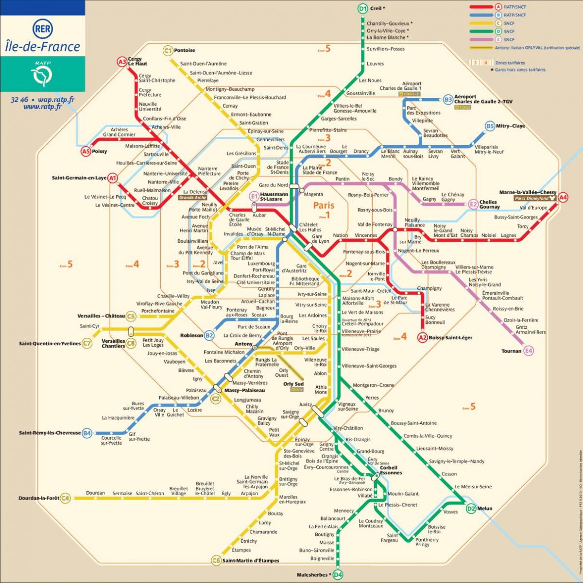 París en tren rer mapa