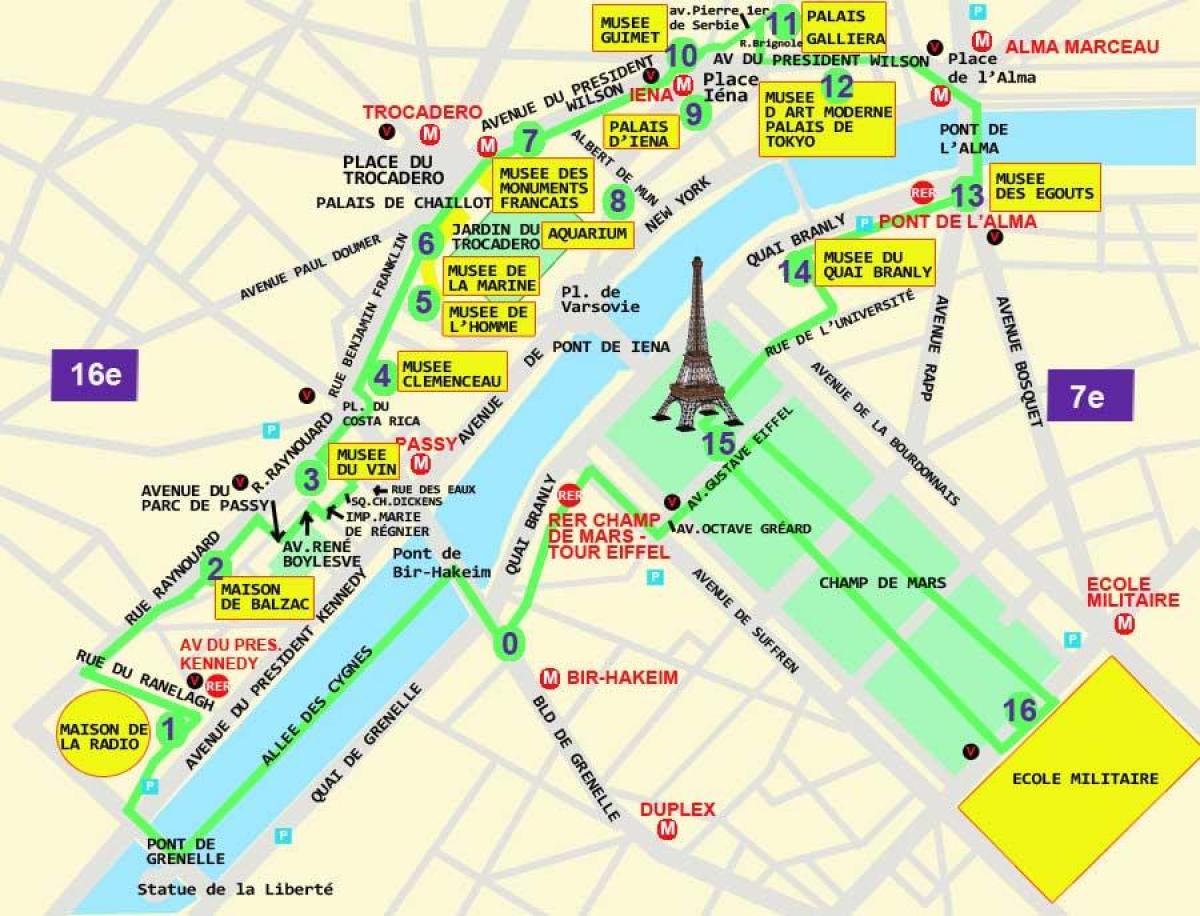 Mapa de trocadero de París