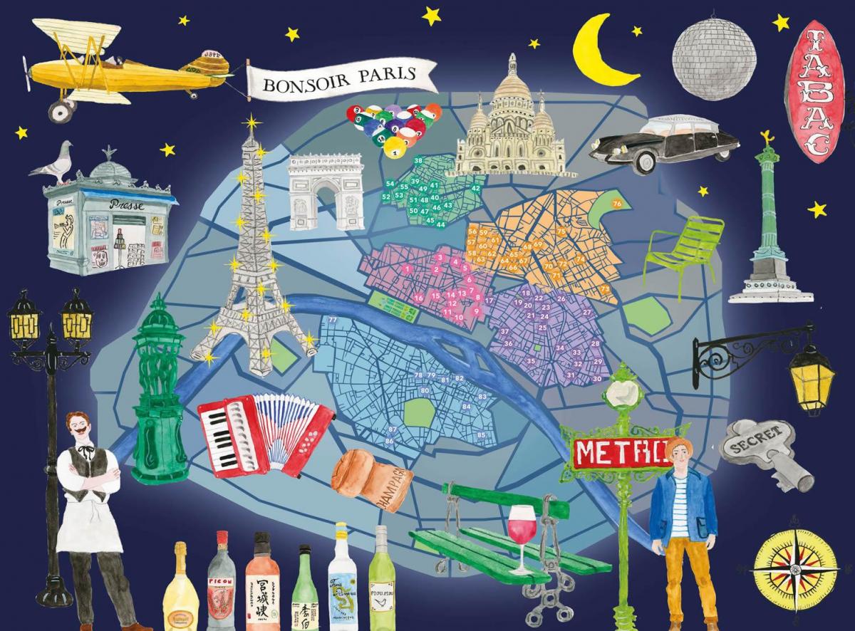 Mapa de la vida nocturna de Paris