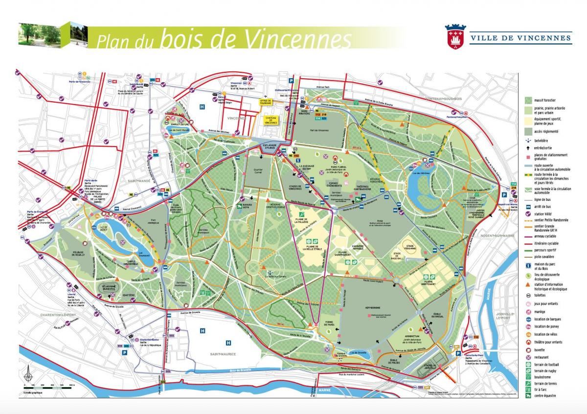 Mapa de vincennes de París