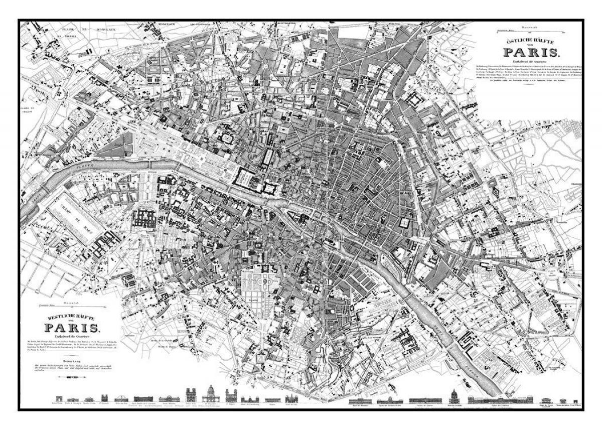 grande vintage mapa de París
