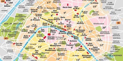 Arrondissement de mapa de París, Francia