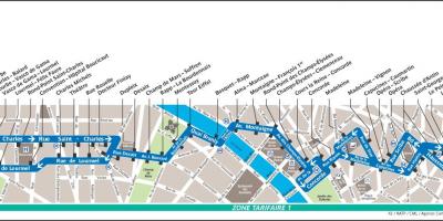 Mapa de autobús 42 París ruta