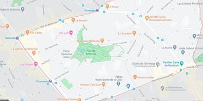 Mapa de belleville de París