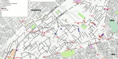 Mapa de distrito 17 de París