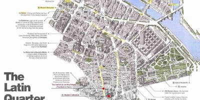 Mapa de barrio latino de París