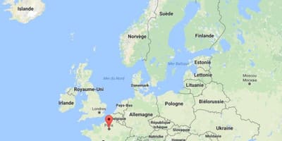 París, Francia en el mapa de europa