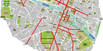 Mapa de haussmann de París