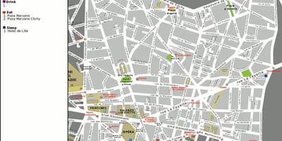 Mapa de la ópera de París
