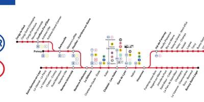 Mapa de la línea rer a 