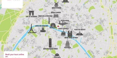 Mapa de la ciudad de París, Francia