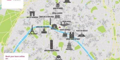Mapa de la ciudad de París, Francia